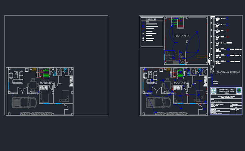 دانلود فایل اتوکد پلان تأسیسات برقی ساختمان مسکونی با فرمت DWG برای نرم‌افزار AutoCAD | Home Electrical Installations Plan DWG File